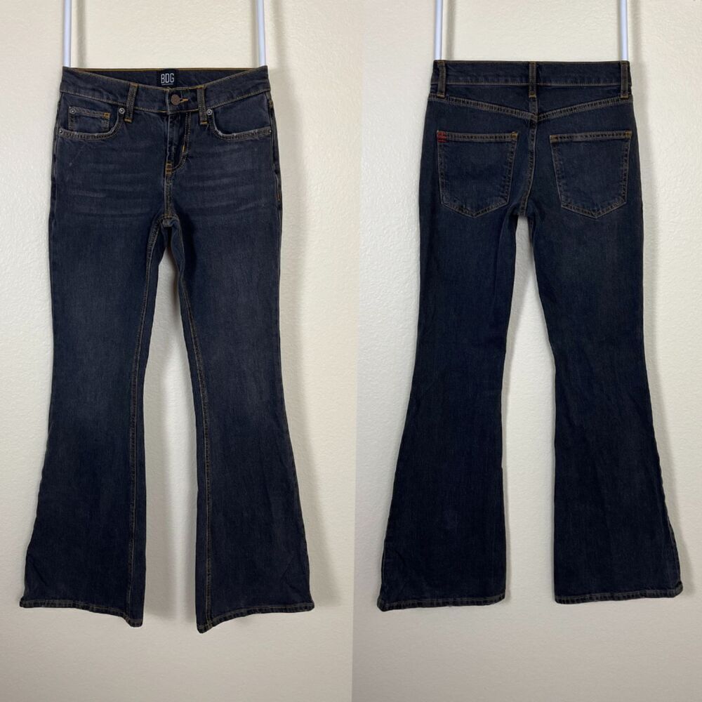 BDG Urban Outfitters Women's Size 25 Flare Low Rise Denim Wide Leg Jeans Y2K 70s